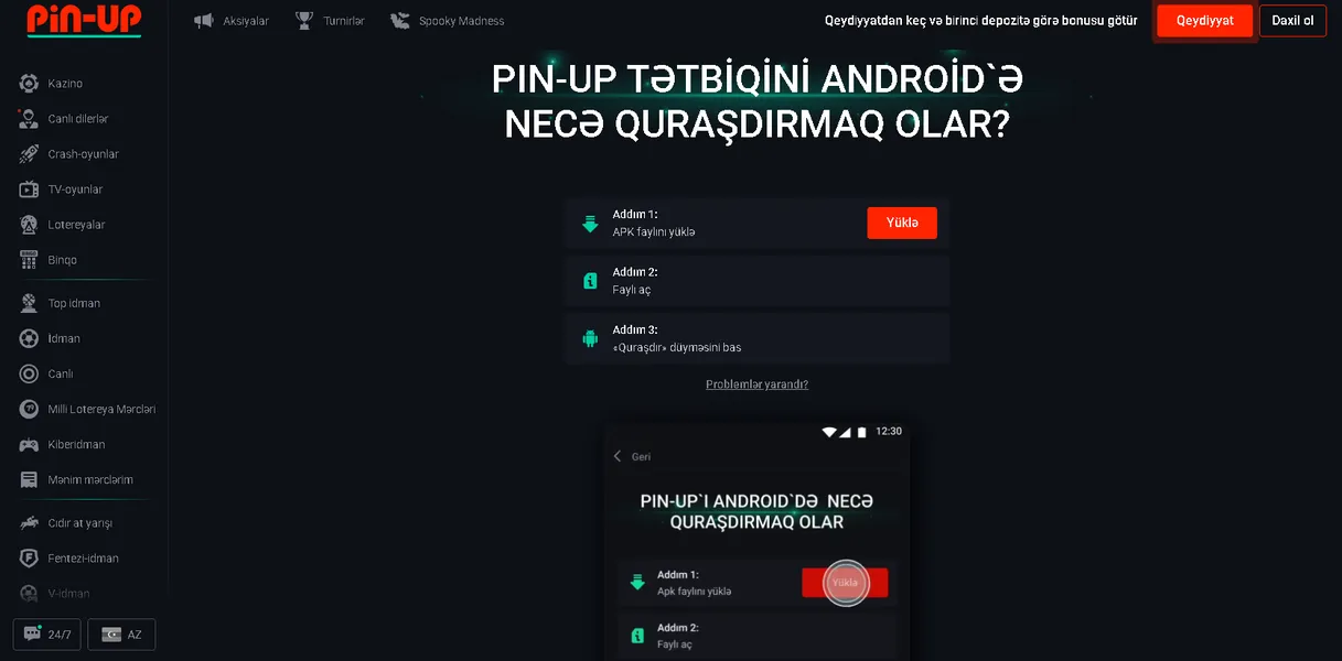 Android üçün Pin-Up app (APK yükləmə qaydası)