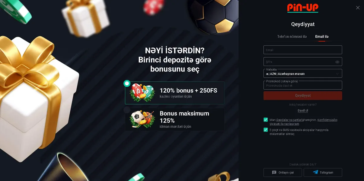 Qeydiyyatın addımları AZ istifadəçiləri üçün